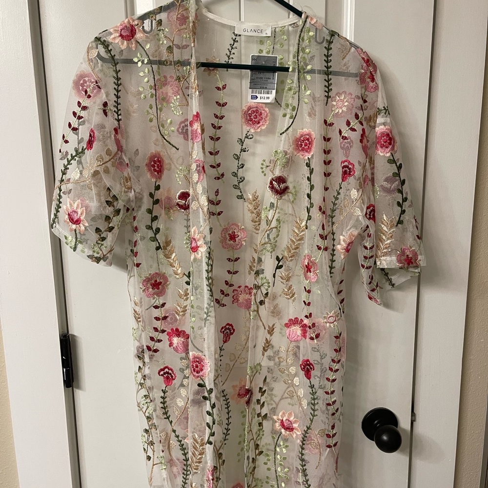 Lace rose cover/kimono.